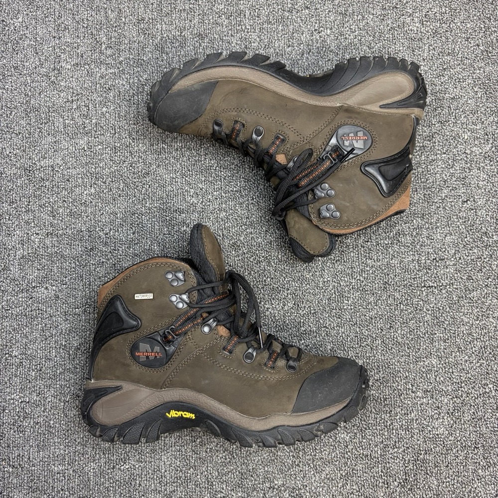 Merrell PHASER PEAK Waterproof Dark Brown Hiking Outdoor Trail Boot Womens Sz 8